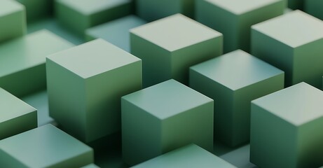 Fototapeta premium Abstract background with 3D cubes in shades of green
