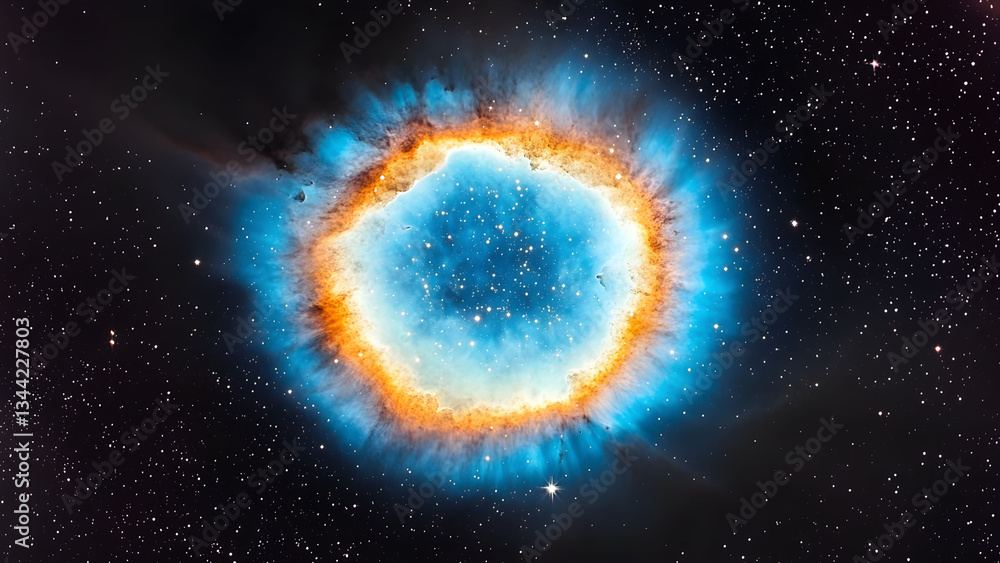 Wall mural exploration of the stunning helix nebula revealing intricate colors and cosmic details against the s