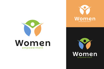Women empowerment logo design template vector illustration
