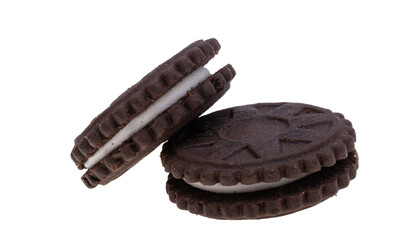 chocolate double cookie isolated