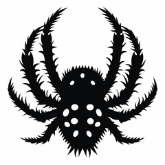Black and white spider logo design