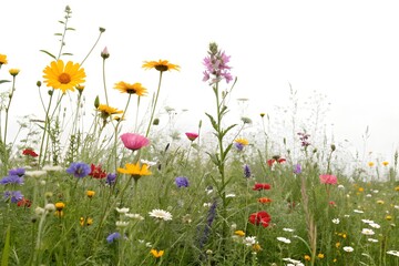 wild flower waltz on white background
