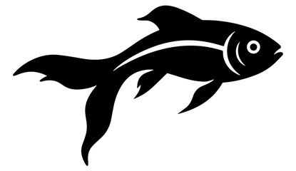 Fish icon black silhouette. Fish silhouette on white background, vector illustration. fish logo.