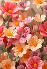 Fototapeta premium Colorful Floral Arrangement: Vibrant Petals & Botanical Beauty Under Natural Light