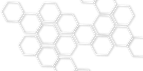 Abstract light grey and white hexagon 3d effect pattern with shadow seamless texture background. Use for book, poster, flyer, website vector illustration.