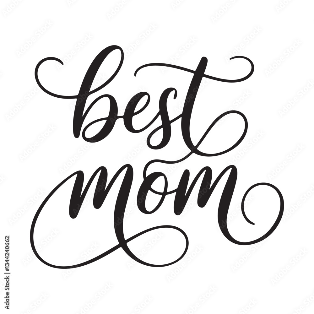 Fototapete best mom typography calligraphy lettering text typescript font design for mother's day