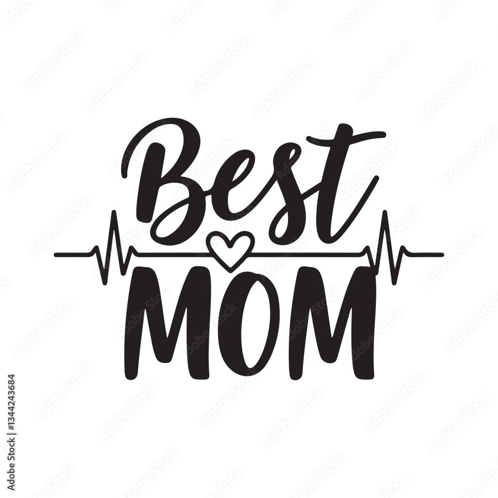 Fototapete best mom typography calligraphy lettering text typescript font design for mother's day