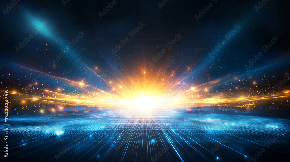 Poster stunning abstract background featuring vibrant rays of light emanating from central point, creating 