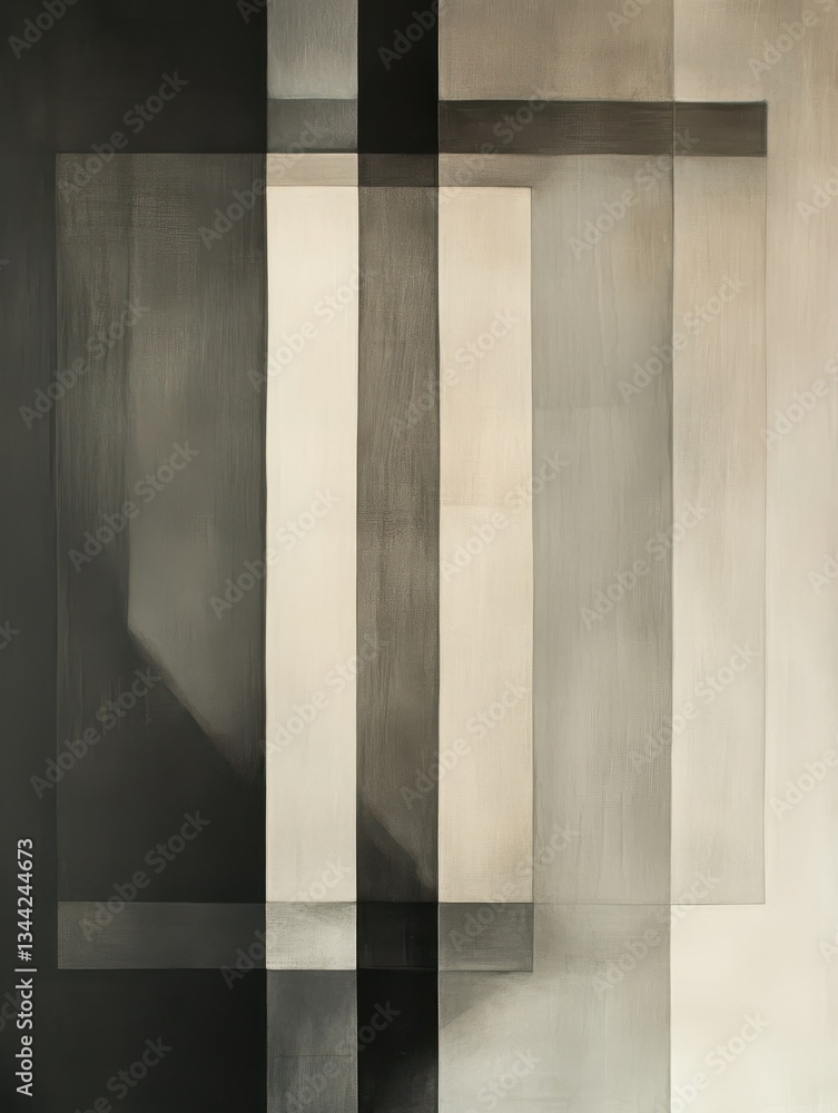 Poster craft an elegant minimalist abstract composition with muted colors and subtle lines.