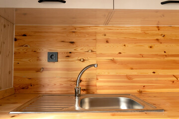 Modern tiny house interior.