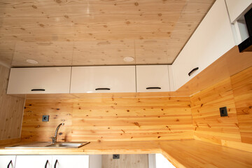 Modern tiny house interior.