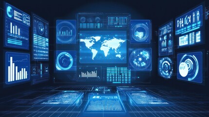 Obraz premium Digital Interface with Data Visualization