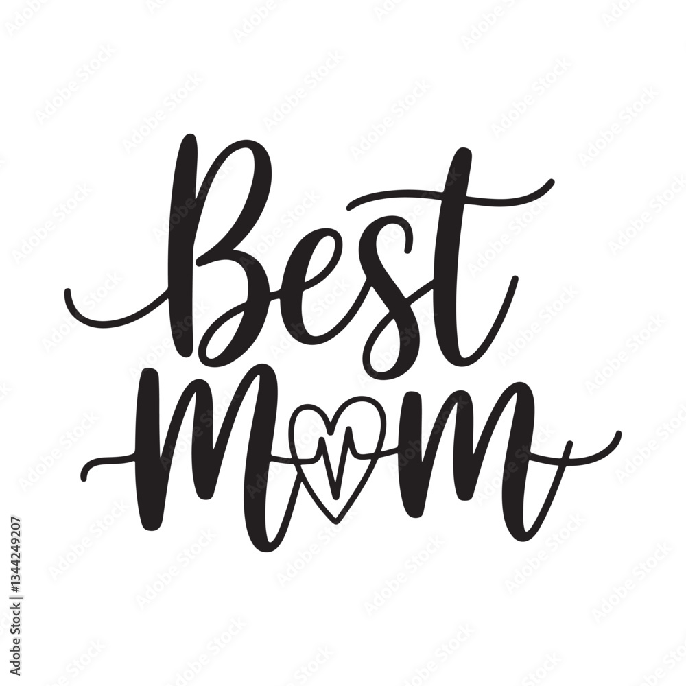 Fototapete best mom typography calligraphy lettering text typescript font design for mother's day