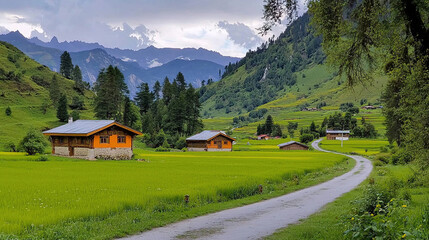 Alpine Village Scene