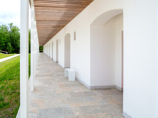 Fragment of a common terrace for several arched exits