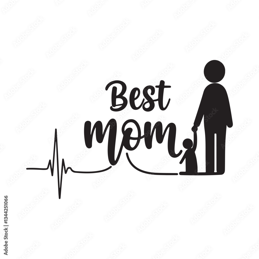 Fototapete best mom typography calligraphy lettering text typescript font design for mother's day