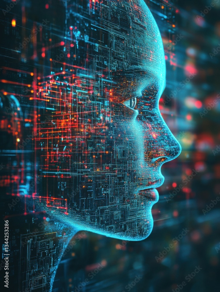 Poster the complexity of digital ethics background. generative ai