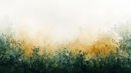 Obraz premium Green and Gold Watercolor Texture Abstract, a Calm Organic Landscape Art