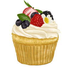 Delicious Cupcake Brush Illustration