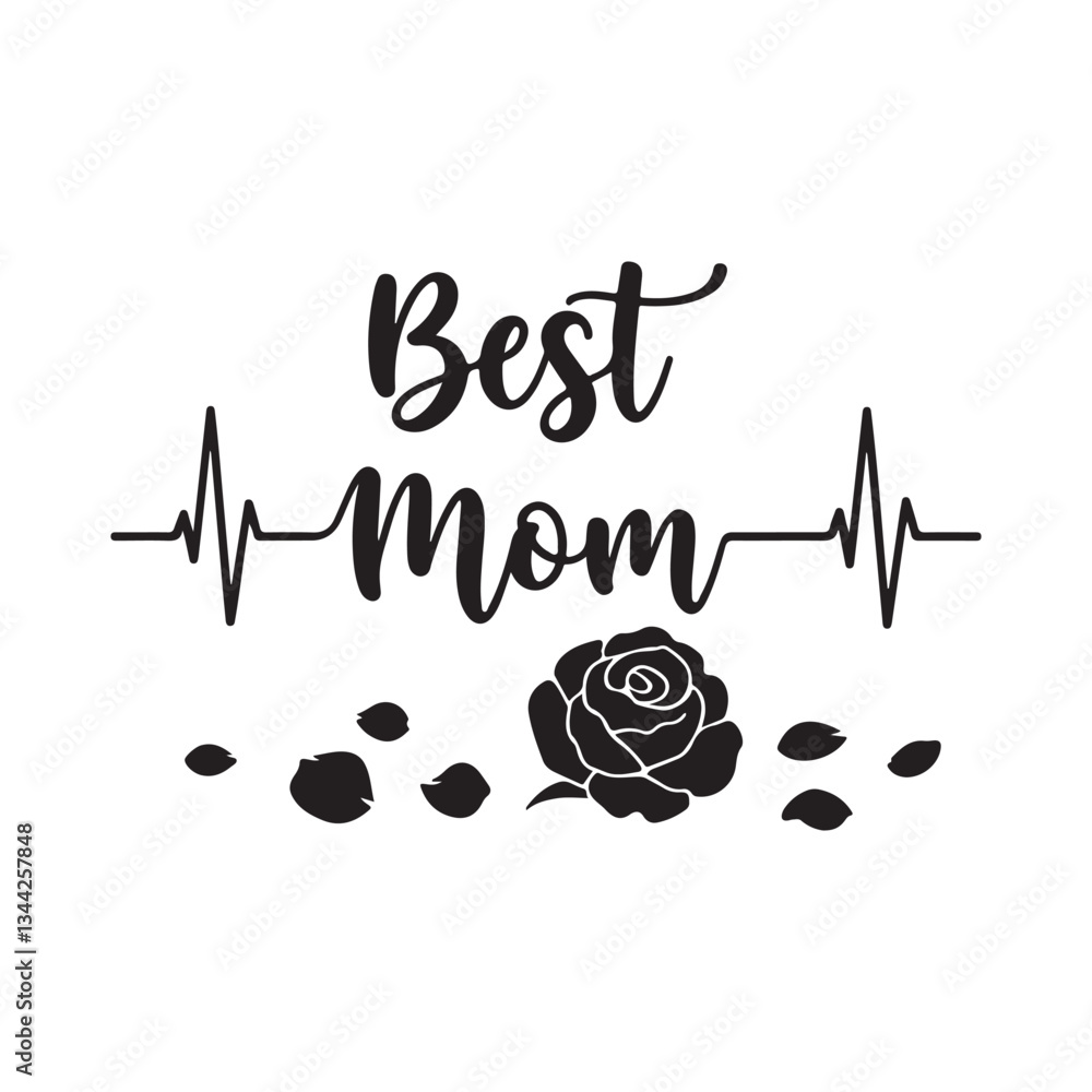 Fototapete best mom typography calligraphy lettering text typescript font design for mother's day
