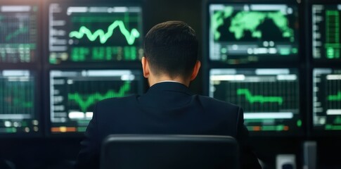 Fototapeta premium A futuristic investment dashboard with advanced analytics and real-time data visualization for smart decision-making.