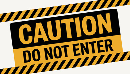 Illustration A caution tape with a yellow and black stripe concept.
