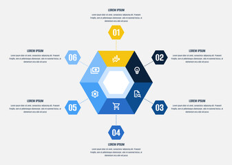 Modern infographic template. Modern infographics options banner. Best infographic. Six color infographic. Infographic with 6 color and items. Six steps infographic. Six data infographic