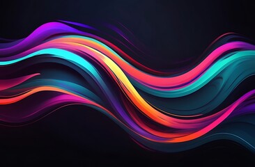 Colorful Abstract Wave Design with Flowing Lines and Light Effects