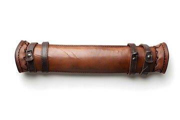 Handmade Leather Sword Sheath for Protection isolated on white background