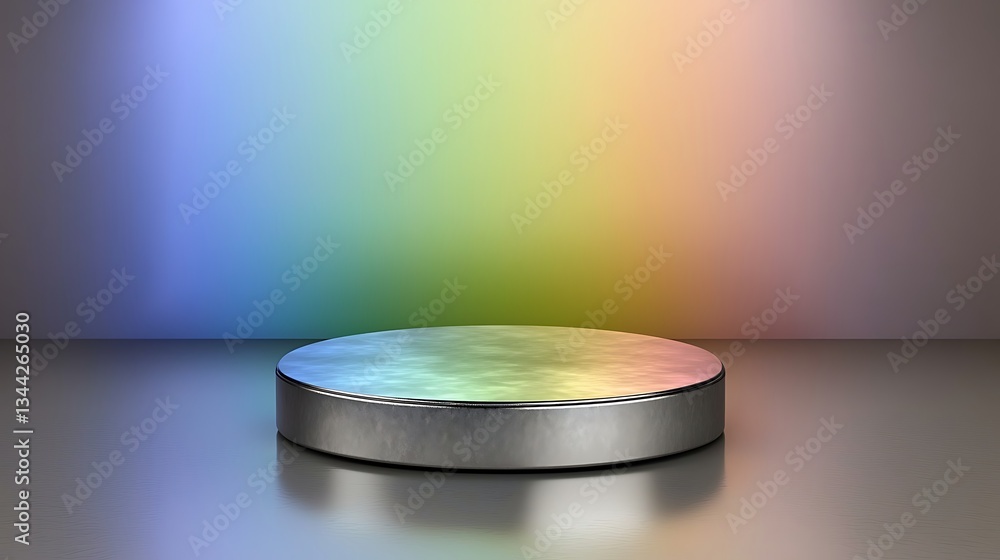 Aufkleber modern circular platform with colorful gradient background in minimalistic artistic presentation spa
