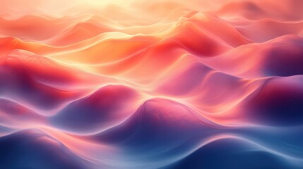 Obraz premium Abstract waves in orange and blue gradient