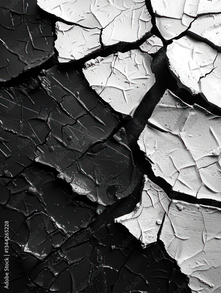 Poster bold black-and-white patterns highlight sharp contrasts, with soft lighting enhancing the details