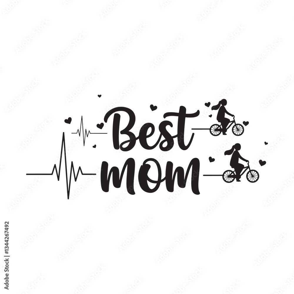 Fototapete best mom typography calligraphy lettering text typescript font design for mother's day