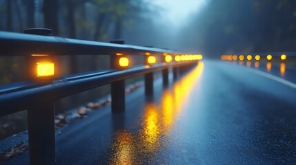 A road with a yellow line on it