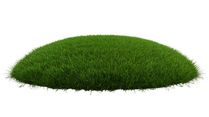 A lush, green mound of grass isolated on a white background, perfect for nature-themed designs.