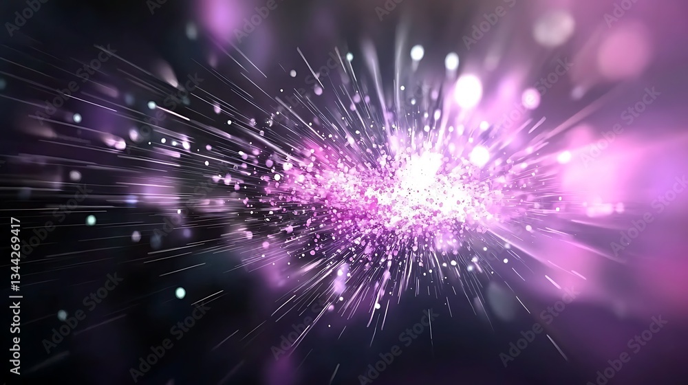 Aufkleber colorful explosion of light particles and rays creating a vibrant abstract background in purple and 