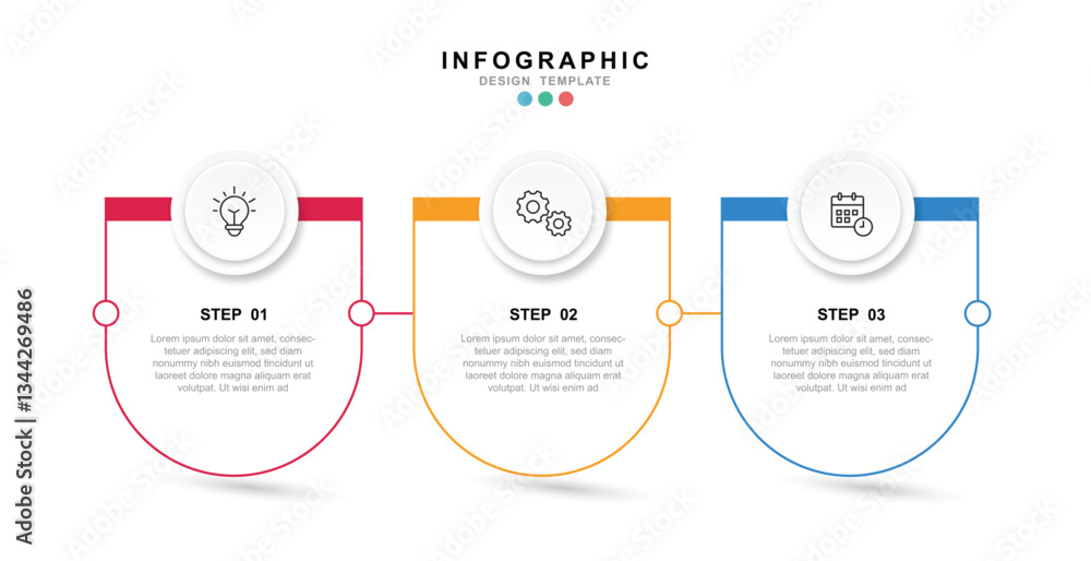 Poster infographic 3 options design elements for your business data. vector illustration.