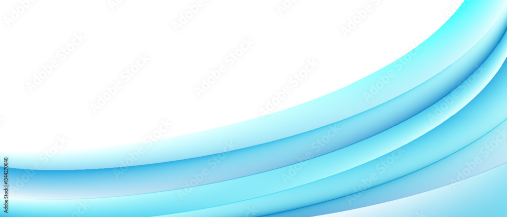 Poster curve shape design green turquoise abstract and blue gradient on transparent background banner