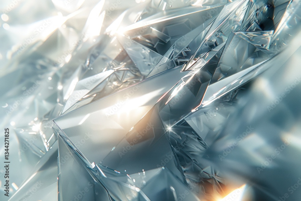 Aufkleber intricate layers of frozen ice shards sparkle as light reflects off their transparent edges, showcas