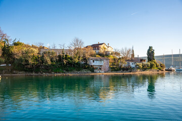 Fototapeta premium Monastery of St. Michael the Archangel on island in Kotor bay in Montenegro