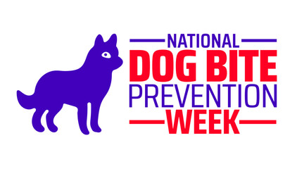 National Dog Bite Prevention Week background banner or poster design template. observed every year in  April. Holiday concept. Use to any Template, card, poster, placard, template.