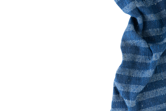 wavy blue napkin border isolated