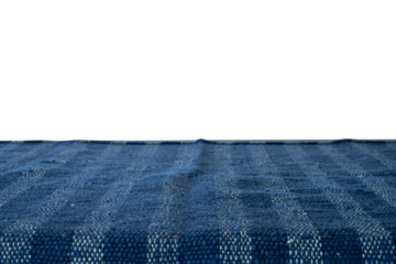 Blue napkin on the table border isolated