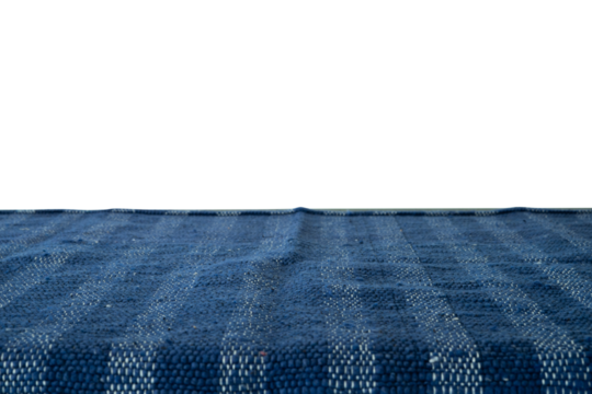 Blue napkin on the table border isolated