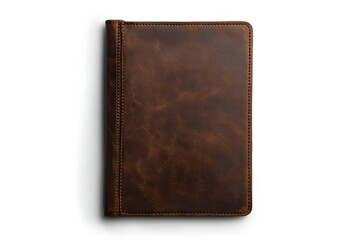 Fototapeta premium Stylish Leather Portfolio for Documents and Notes isolated on white background