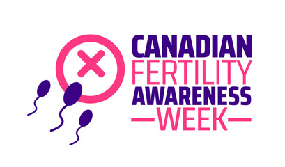 Canadian Fertility Awareness Week background banner or poster design template. observed every year in  April. Holiday concept. Use to any Template, card, poster, placard, template.