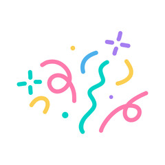 Obraz premium colorful confetti that shoots out from the party base for birthday surprise. Vector Illustration.