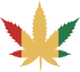 Flag of Rastafarians. Rastafarian flag with cannabis  Rastafarian symbol