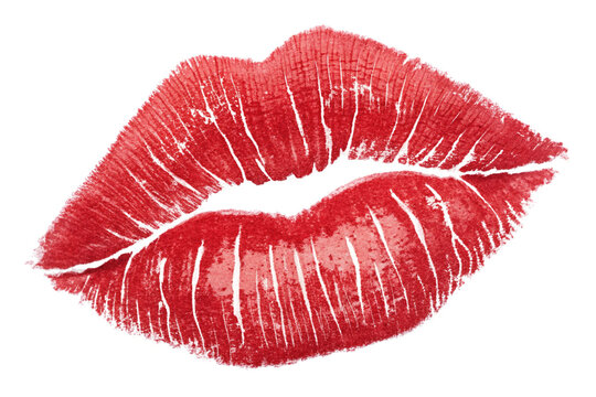 Lips. A hickey. Red luge message.