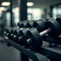 Dumbbells on a Rack